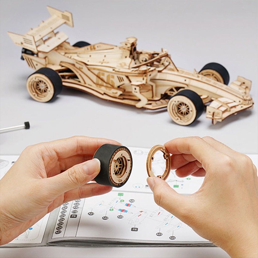 3D Wooden Racing Car Model Puzzle