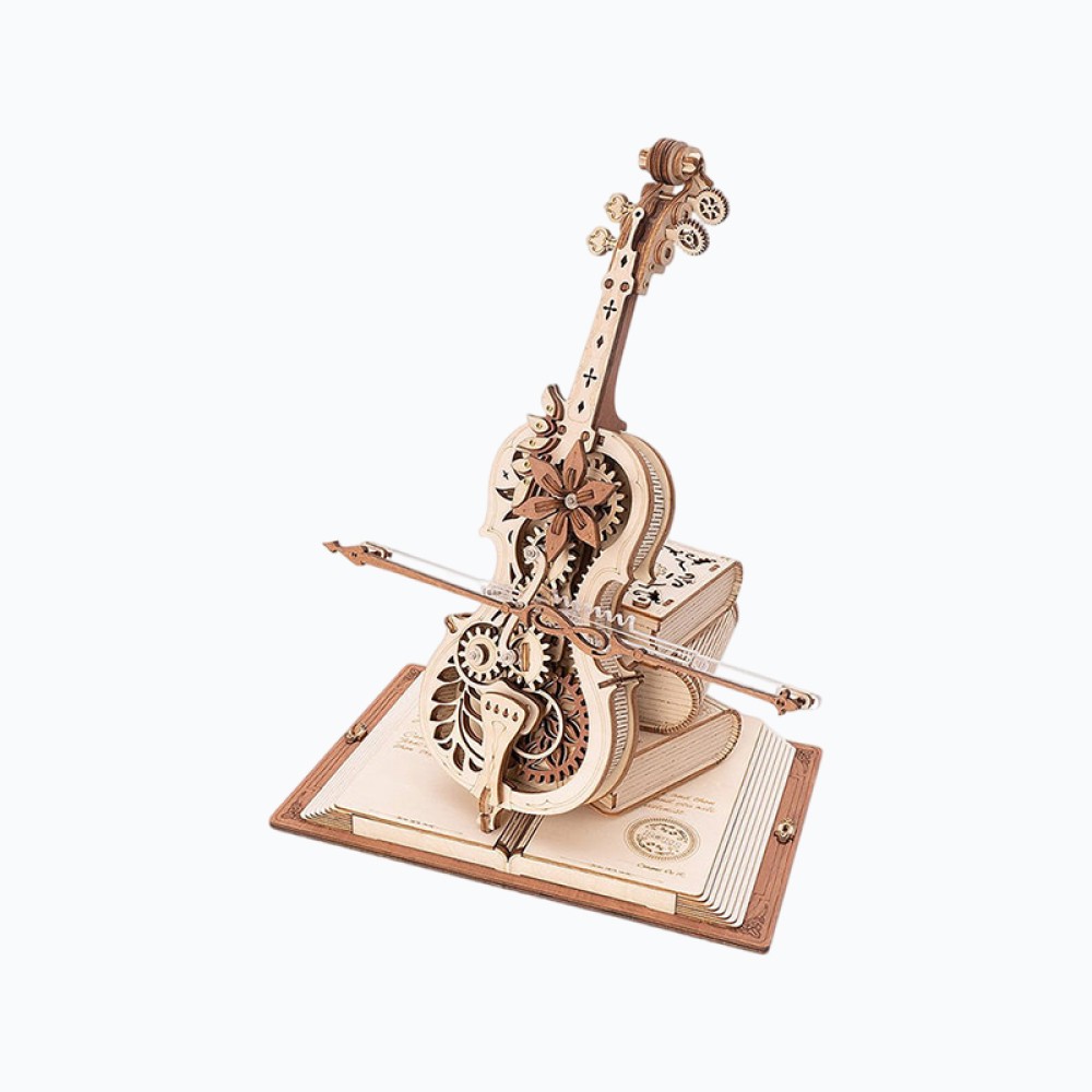 3D Wooden Cello Music Box Puzzle