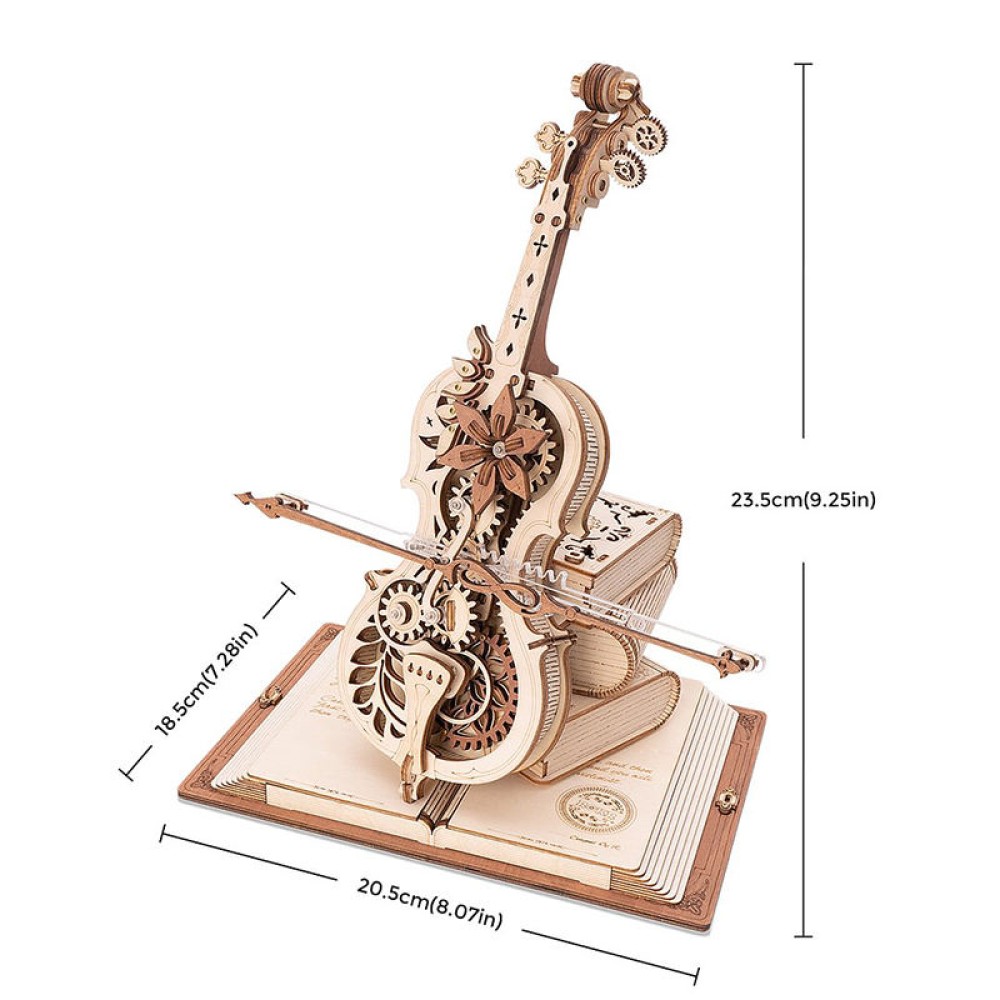 3D Wooden Cello Music Box Puzzle