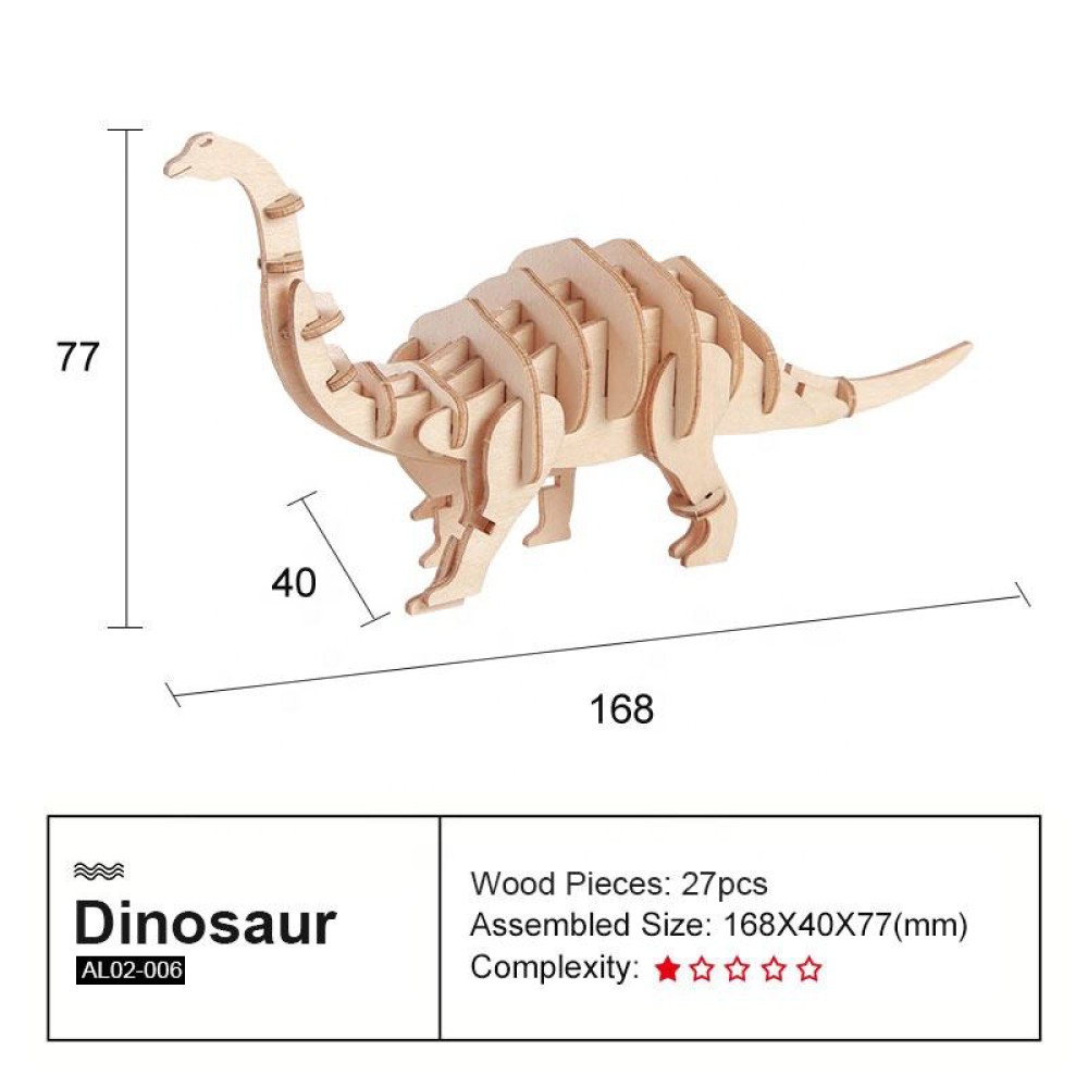 3D Dinosaur Wooden Children's Puzzle