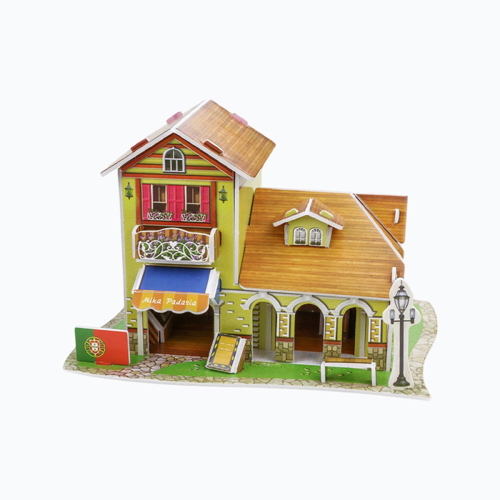 3D Paper Puzzle of a Villa Architecture