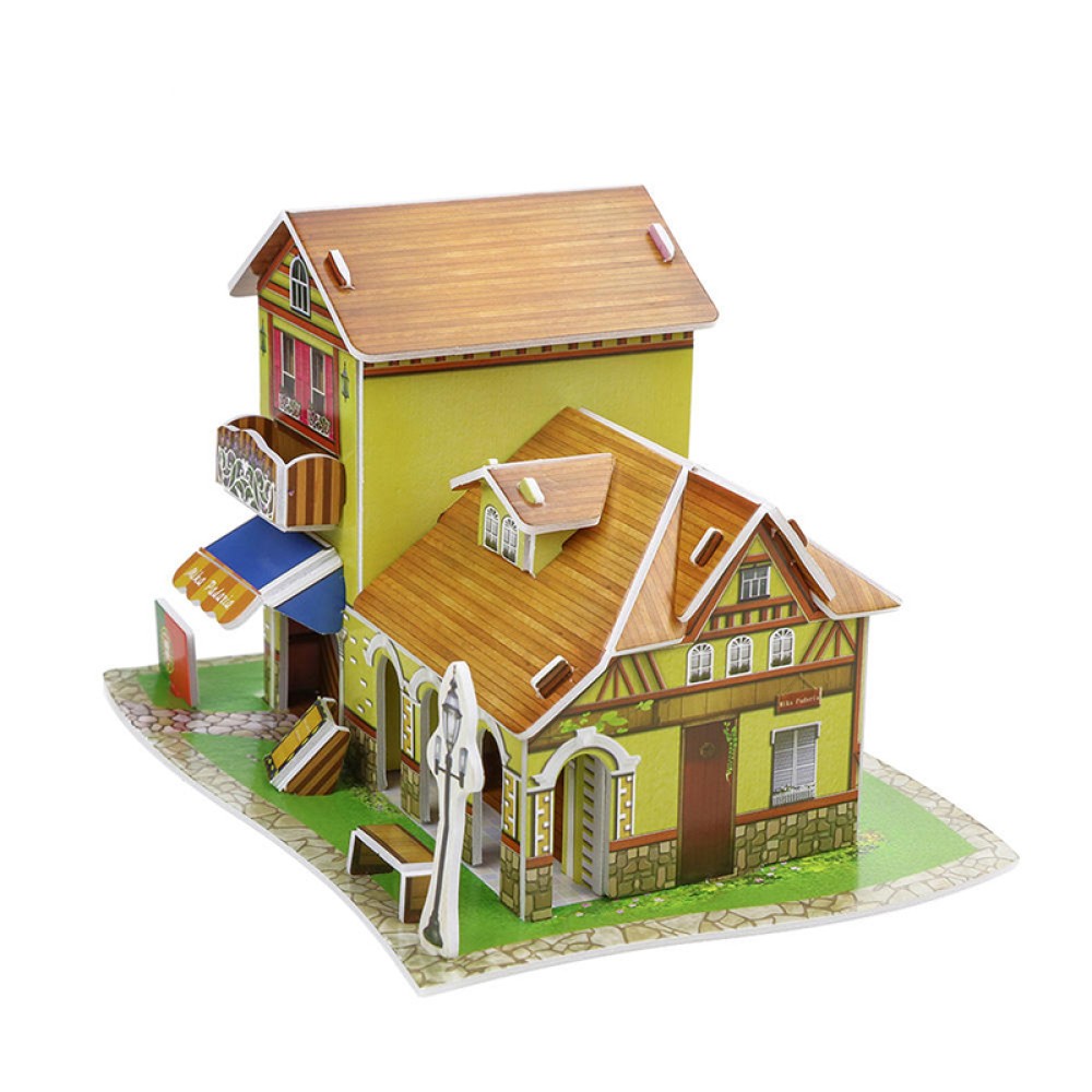 3D Paper Puzzle of a Villa Architecture