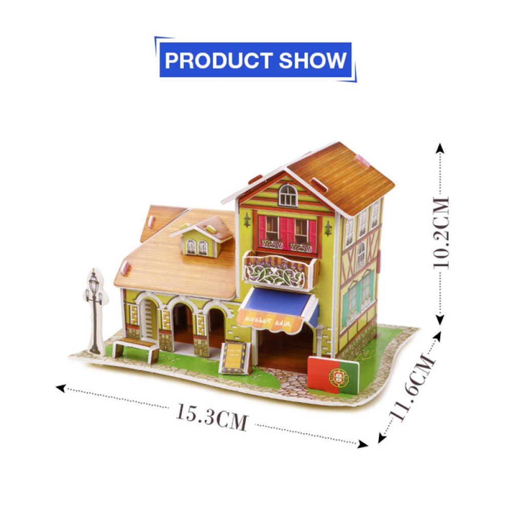 3D Paper Puzzle of a Villa Architecture