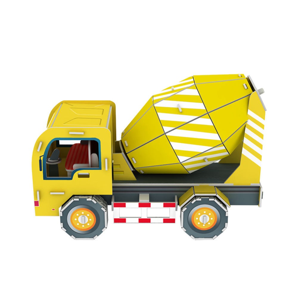Yellow Cement Mixer Truck 3D Puzzle for Children Yellow Cement Mixer Truck 3D Puzzle for Children