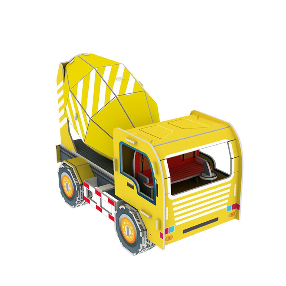 Yellow Cement Mixer Truck 3D Puzzle for Children