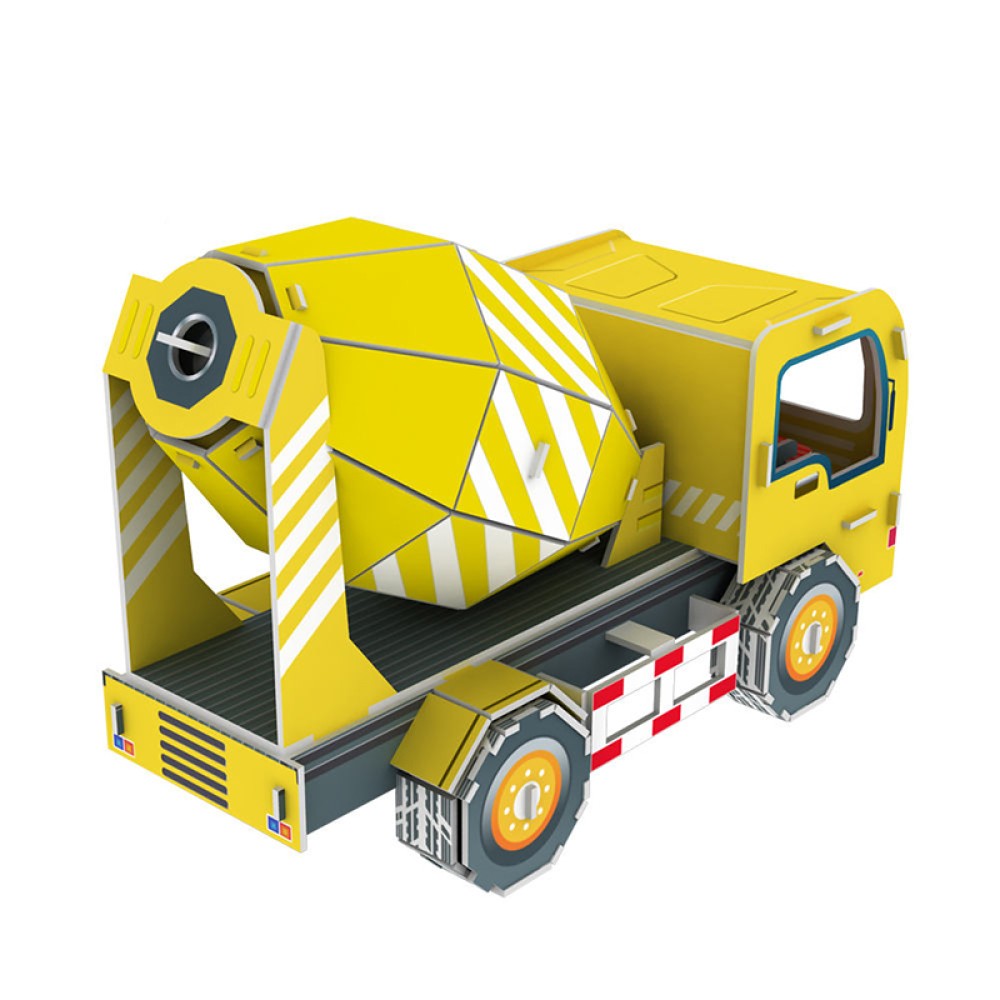 Yellow Cement Mixer Truck 3D Puzzle for Children