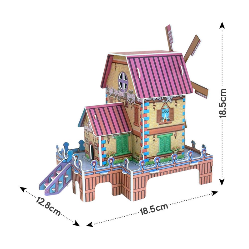 Windmill House 3D Puzzle for Children