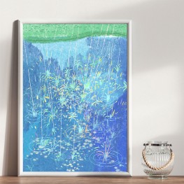 Blue Fireworks Rain Adult Puzzle