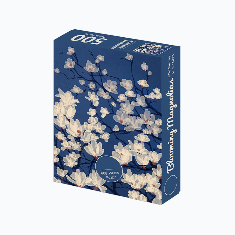 Blue Magnolia Blossom Adult Jigsaw Puzzle