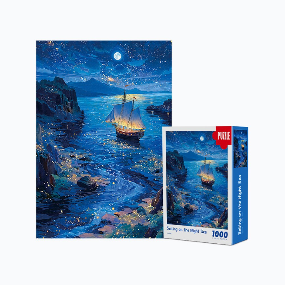 Night Sea Boating Puzzle for Adults