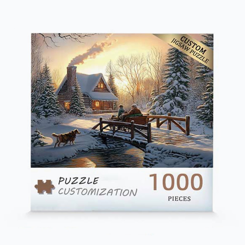 Sunset Snow Scene Adult Jigsaw Puzzle