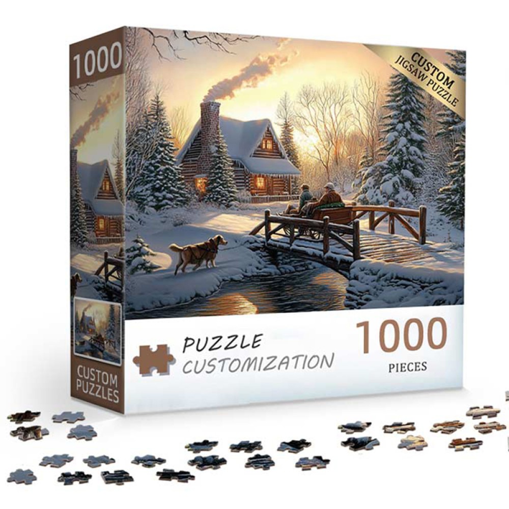 Sunset Snow Scene Adult Jigsaw Puzzle Sunset Snow Scene Adult Jigsaw Puzzle