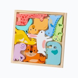 Children's Animal-Shaped Building Block Puzzle