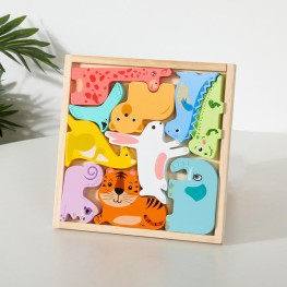 Children's Animal-Shaped Building Block Puzzle
