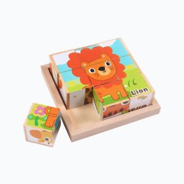 3D Wooden Cube Puzzle for Children