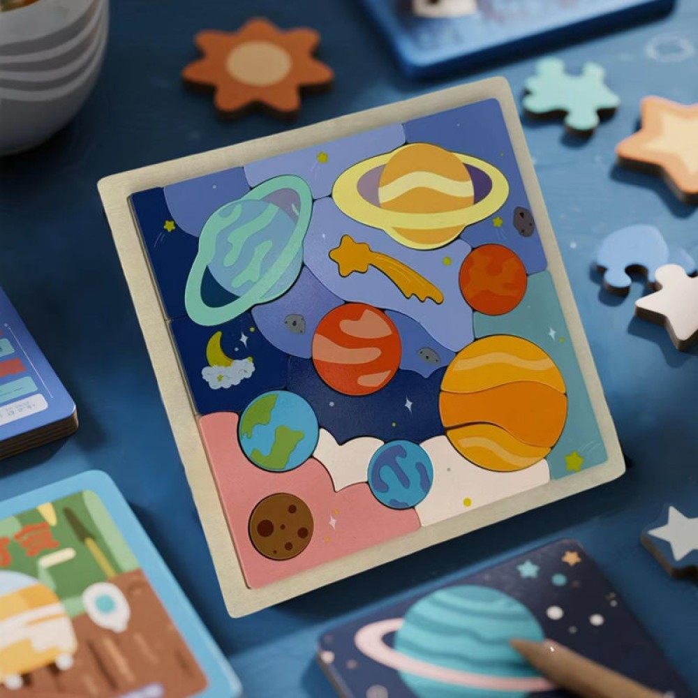 Space-themed Children's Building Block Puzzle Space-themed Children's Building Block Puzzle