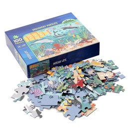 100-Piece Underwater Shark Puzzle for Children