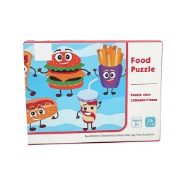 24-Piece Cartoon Food Puzzle for Children