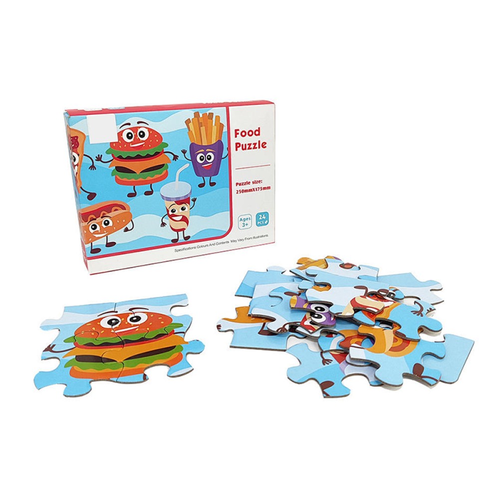 24-Piece Cartoon Food Puzzle for Children 24-Piece Cartoon Food Puzzle for Children