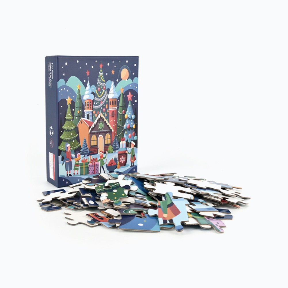 Christmas Castle Snow Scene Puzzle for Children